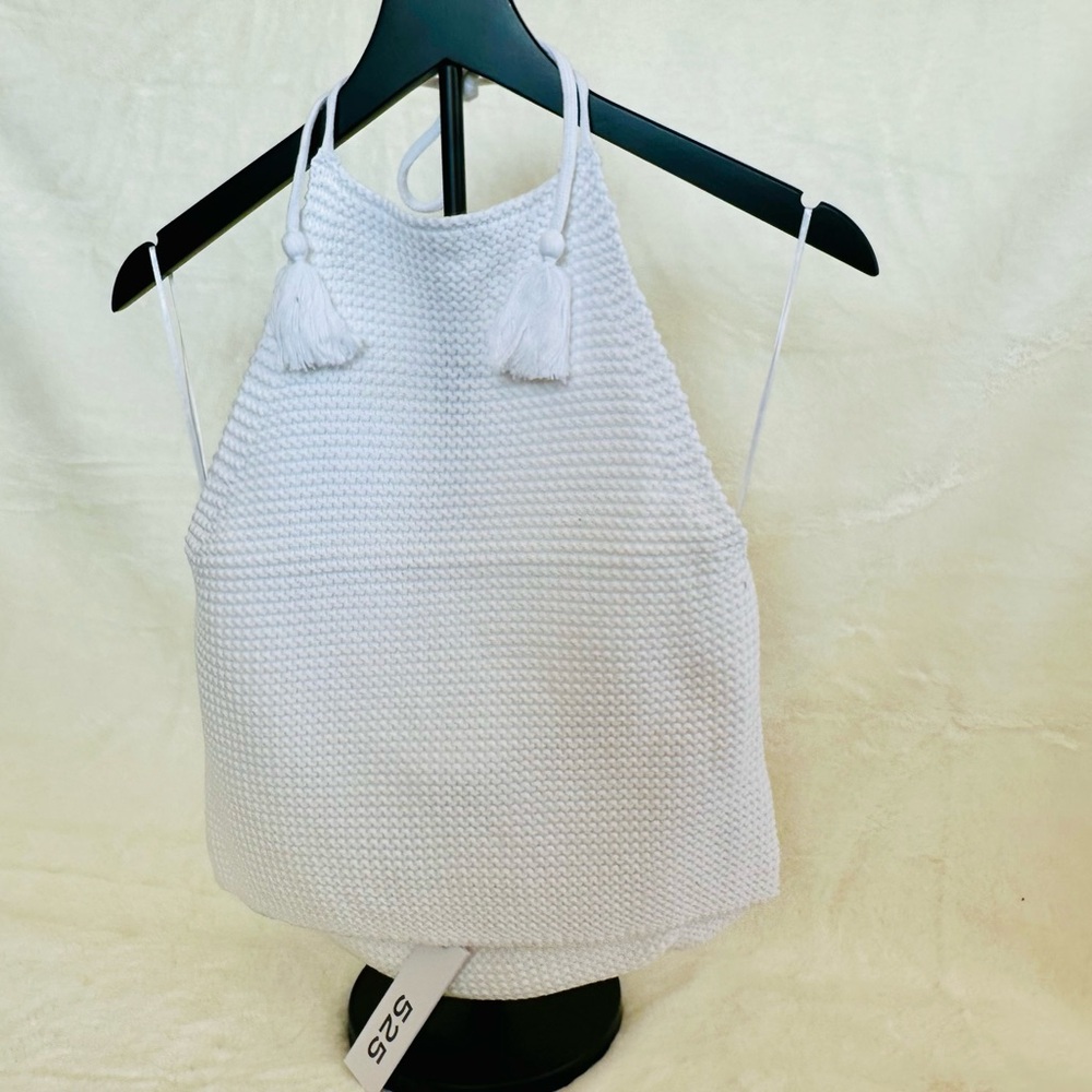 White Crochet Halter Top